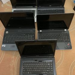 Parts. 6 Total Laptops. 2 HP pavilion, 2 Acer, 1 Toshiba Satellite. 