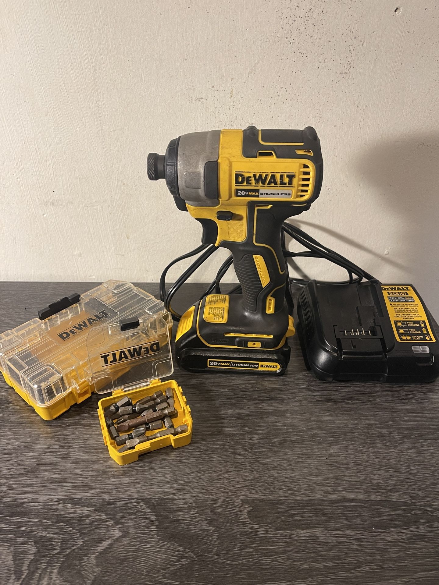 DeWalt 20V Max Cordless Impact Driver Kit with Charger, & Bits (model#~ DCF787)