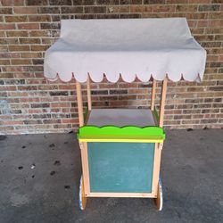 Portable lemonade stand/toy cart with real chalkboard