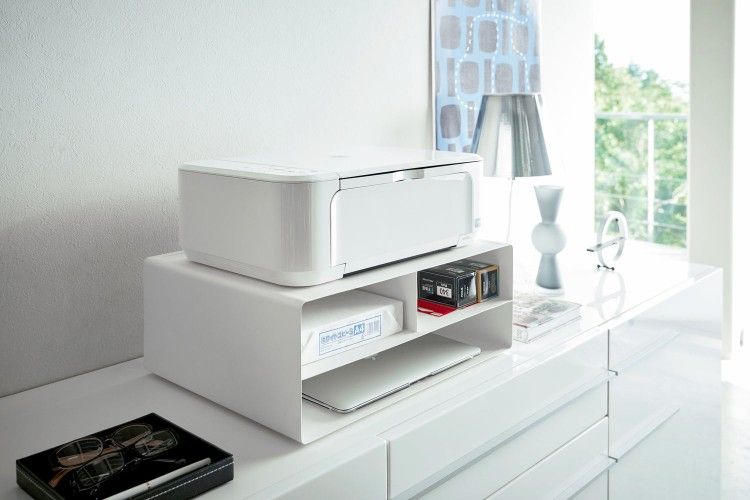 Yamazaki Home Steel Printer Stand (White/Rolling)