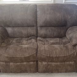 Microsuede Reclining Sofa And Loveseat 