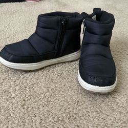 Boys Fall Winter Short Black Boots Warm Lining Size 13C