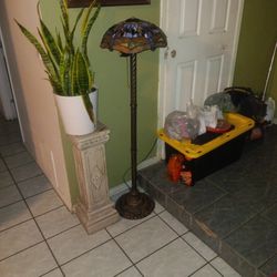 Heavy Bronze Antique Lamp W/2 Tops