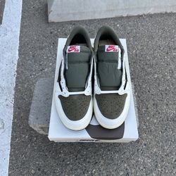 Travis Scott Medium Olive Jordan 1 Size 10.5 M/ 12 W