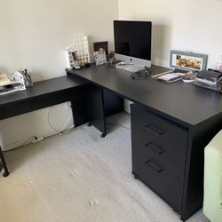 Black Large 3-piece Desk