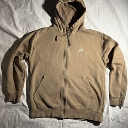 Nike Sportswear Club Fleece Full-Zip Hoodie “Tan” Size XXL