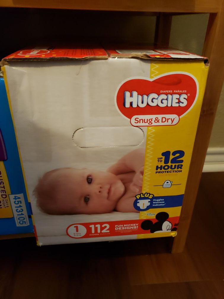 3 boxes of Huggies/pull ups various sizing