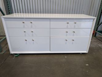 White Rectangular Double Dresser