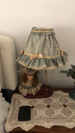 Porcelain Doll Figure Decorative Table Lamp