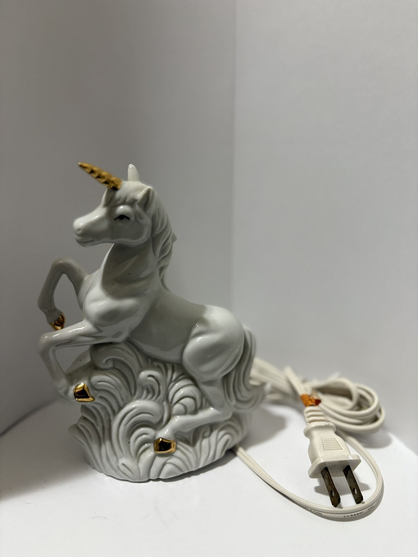 Vintage Porcelain Unicorn Lamp
