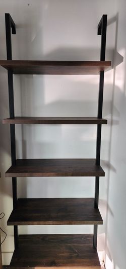 Set of 2 Industrial Style Ladder Shelves Bookshelves