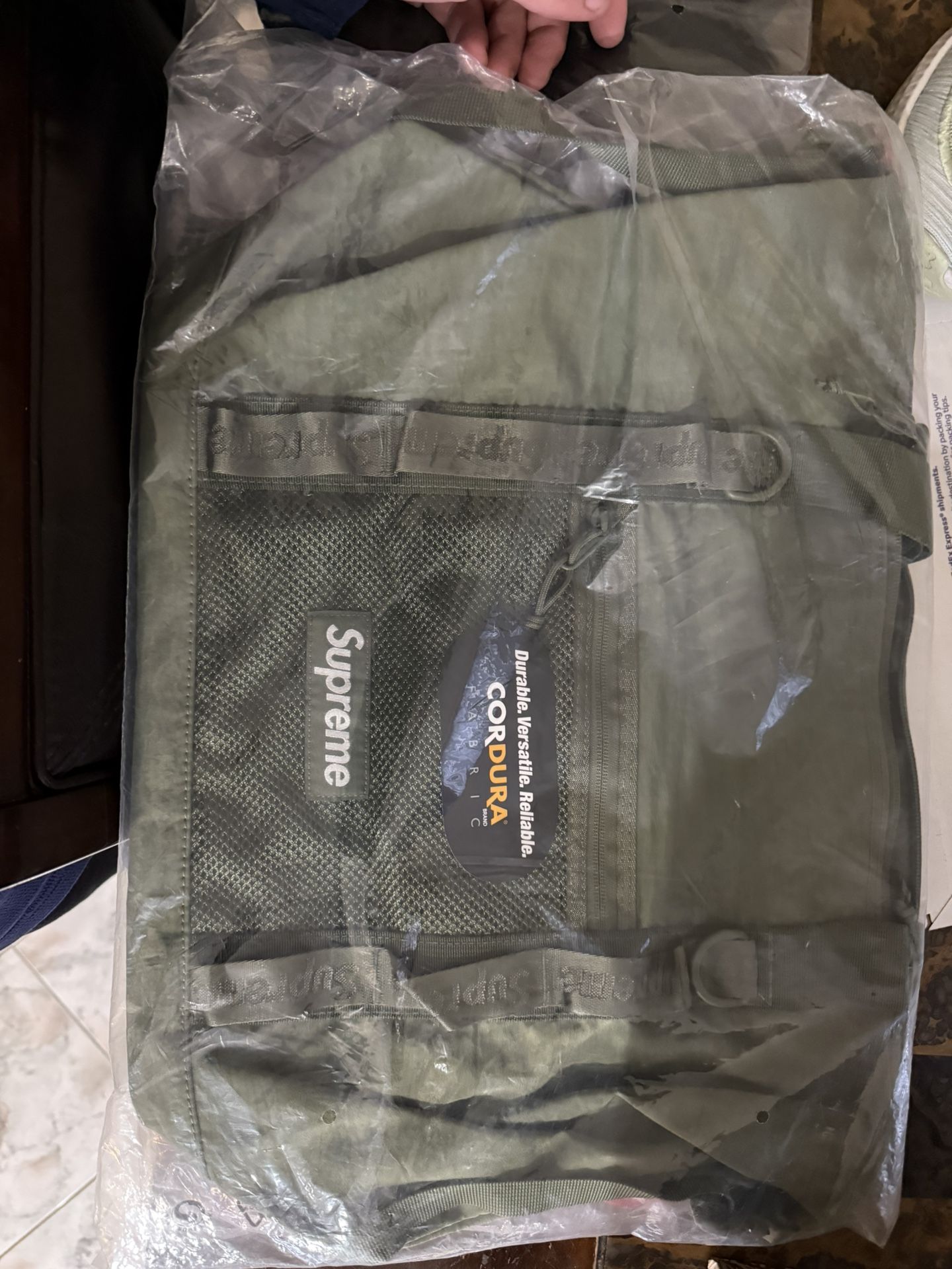 Olive Supreme Zip Up Tote Bag