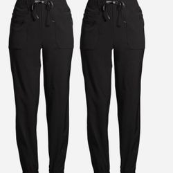 Women’s black scrubs hospital pants NEW 2 Pairs