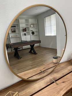 Gold Round Mirror