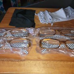 🙂 NEW 5 PAIR OF READING GLASSES +1.00. COMES WITH SOFT CASES AND CLEANING RAGS