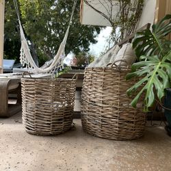 Set of 2 Woven Storage Baskets