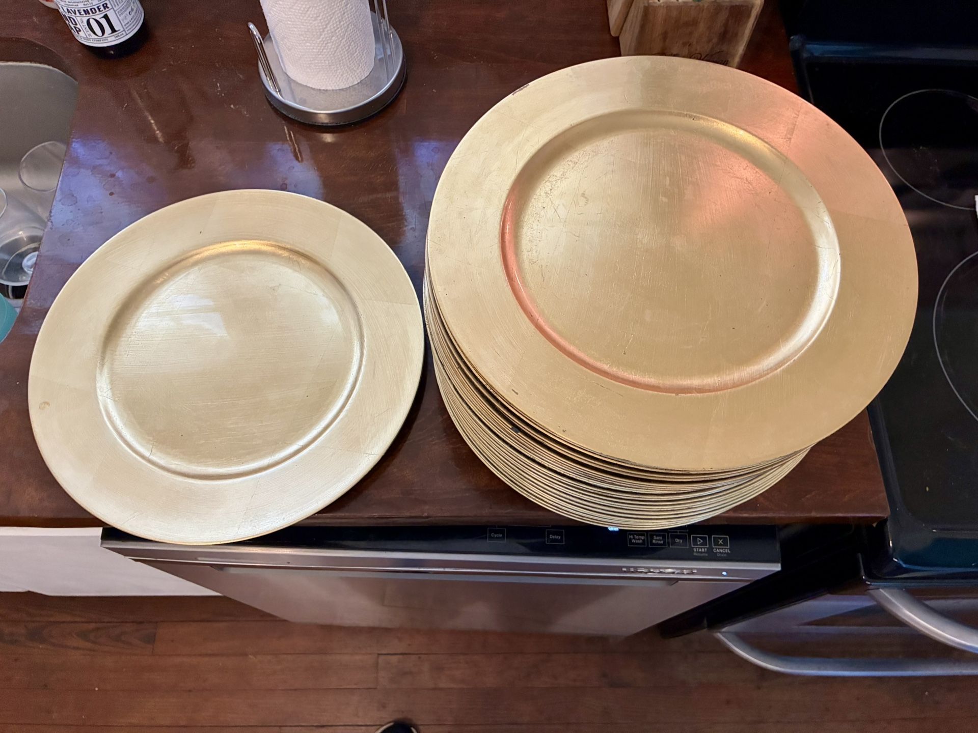 34 Gold Charger Plates (13” Inch Round)