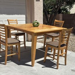 Wooden Dining Table with 4 Chairs