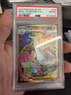 2025 Pokemon Phantasmal Flames Mega Charizard X ex #109/094 Ultra Rare PSA 8 NM-MT