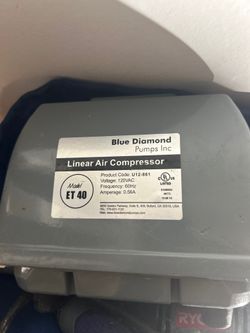 🔧 Blue Diamond Linear Air Compressor – Model ET 40 (120V) – Gently Used
