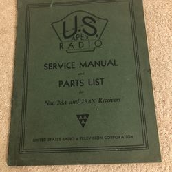 Vintage 1930 US Apex Radio Service Manual & Parts List 28A & 28AX Receivers