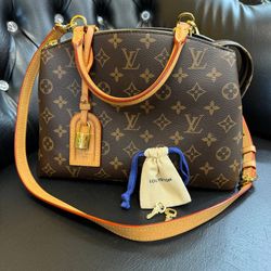 Louis Vuitton Monogram Petit Palais Handbag w keys and lock