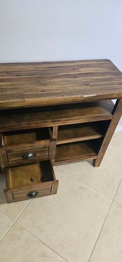 Rustic Wood TV Stand with Drawers.