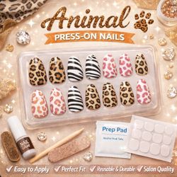 High-Quality Acrylic Press-On Nails 🐾