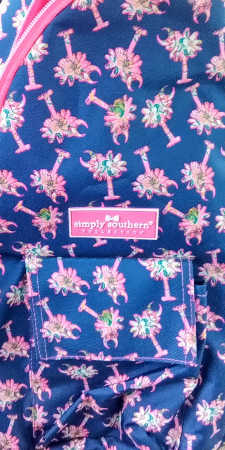 Simply Southern Palmetto Moon Colorful Palm Print Sling Back Backpack Beach Pool New With Tags