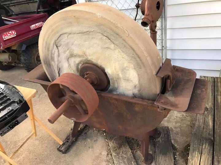 Antique Grinding Stone/Sharpening Wheel