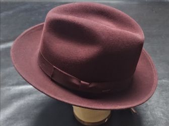 Brand New Bailey of Hollywood Winters Fedora Hat Burgundy Wool Felt Size X-Large