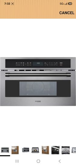KoolMore Reserve 30 in. 1.6 cu. ft. Built-in Convection Microwave Oven with Air Fryer, 10 Power Levels, Sensor Cooking, Bake, Roast,1750 Watts & NEMA 