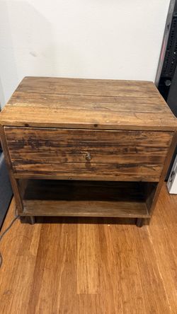 Rustic Farmhouse Wood Nightstand / Side Table with Drawer
