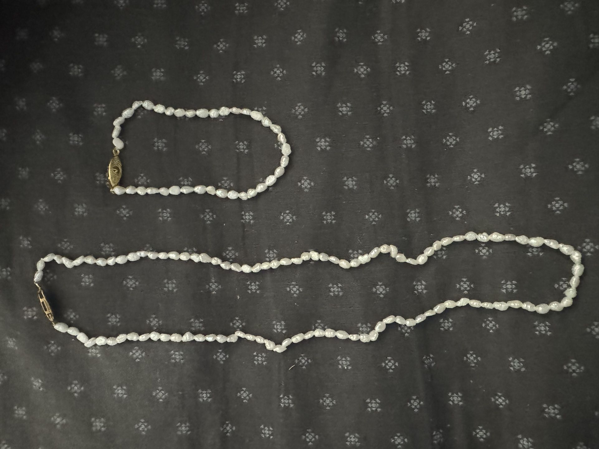 Real Pearl Necklace And Bracelet 