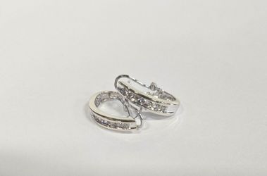 14K White Gold Diamond Channel Set Earings .50cttw  813055-3