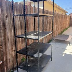 Metal shelves