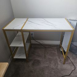 White Marble and gold vanity table