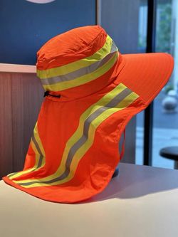 Men's High Visibility Reflective Boonie Hat, Wide Brim with Neck Flap, UV Sun Protection, Fast Dry