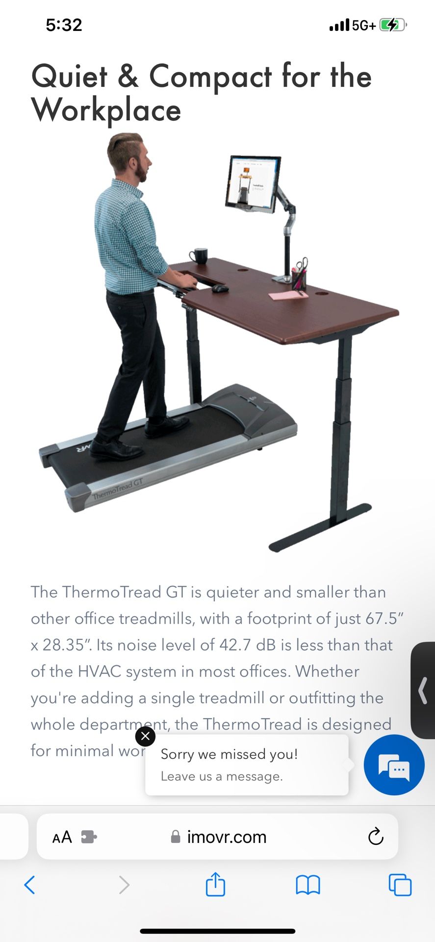 Desk Treadmill Heavy Duty iMovR … Delivery Available