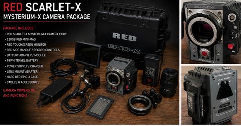 RED Scarlet-X Mysterium-X 4K Cinema Camera Package 120GB RED Mini-Mag Monitor Case