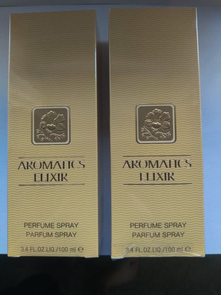 Two CLINIQUE AROMATICS ELIXIR Perfume Sprays 3.4 FL. Oz.