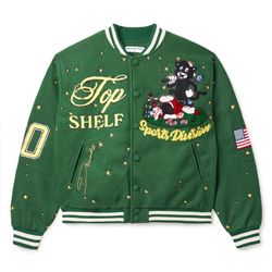 Vale Sports golf varsity Division Top Shelf Green Varsity Jacket