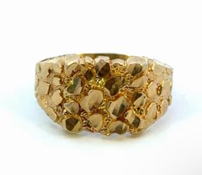Woman’s Ladies 10k Yellow Gold Nugget Band Ring Size 7 GP3110826
