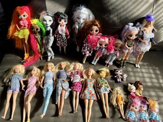 Huge OMG, LOL And Barbie Doll Lot 
