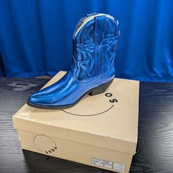 Soda Metallic Blue Cowboy Boots - Women's Size 7 w/ Box!