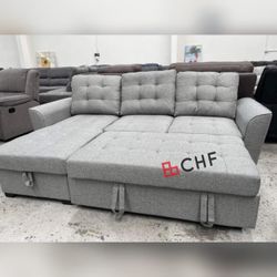 sectional sofa with storage chaise and pull out bed // Limited Time Offer 