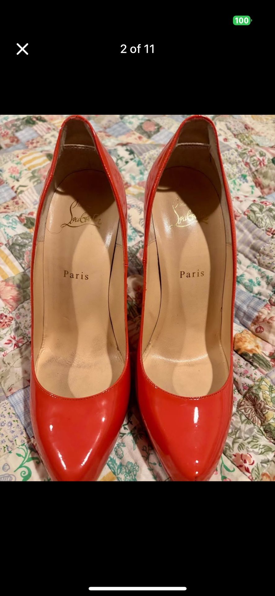 Louboutin Rolando Red Bottom Heels120 Patent Calf pink Cameo Rose 39.5 With Show Bags And Box