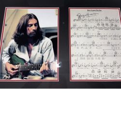 George Harrison, Beatles, Signed Sheet Music - “Here Comes The Sun”. Beautifully displayed  - Great Song!! COA - Authentic. 