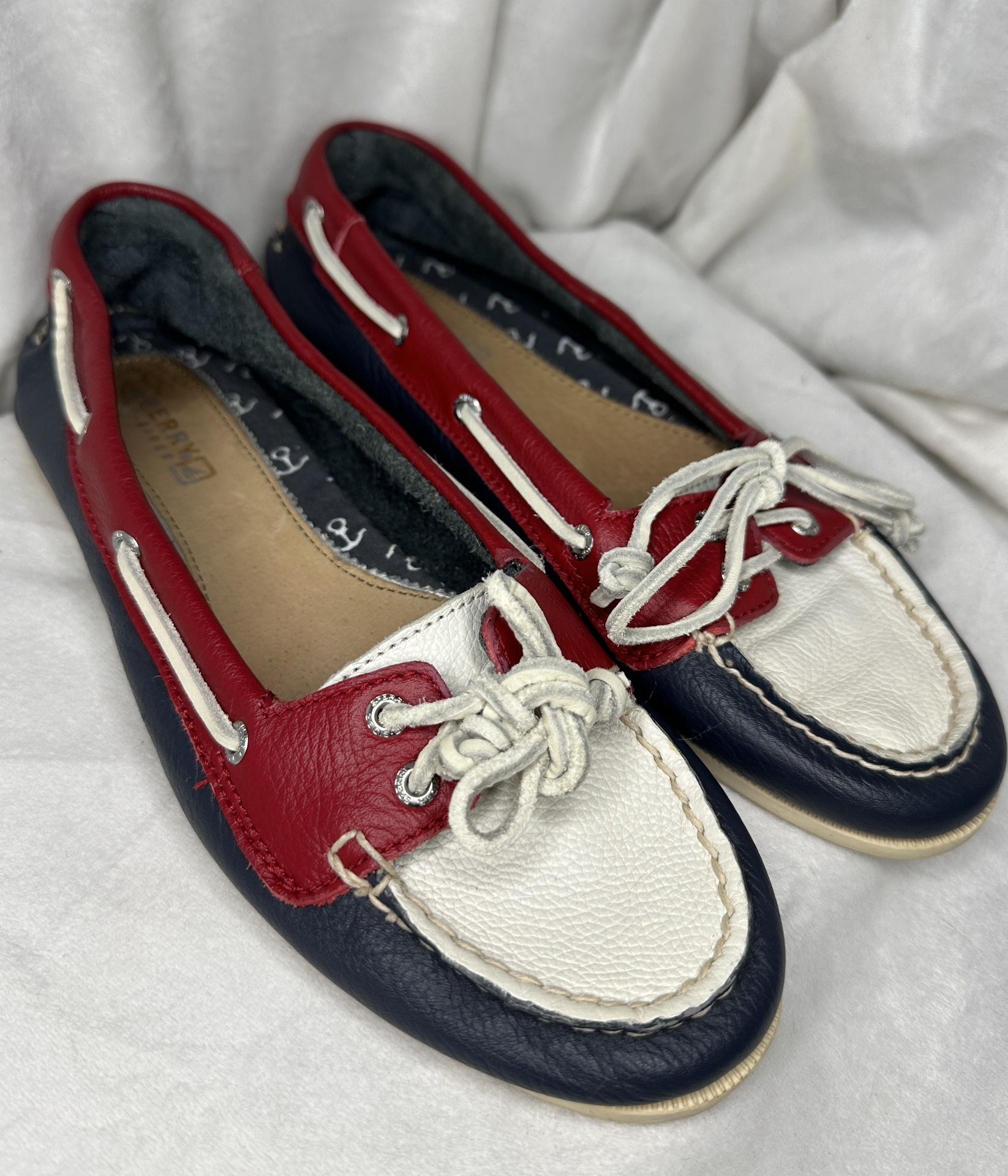 Sperry Top Siders Boat Shoes. Women’s Size 6M. Red, White & Blue