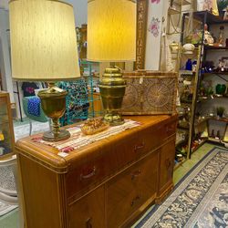 Art Deco Waterfall Dresser Or Sideboard 1940s